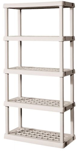 Sterilite 5-Shelf Shelving Unit - 73.25 x 36 x 18 Inches - Platinum