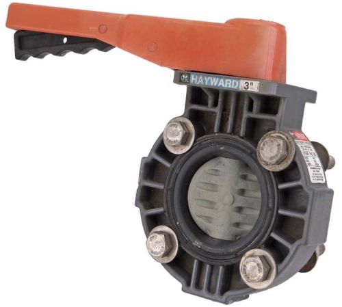 Hayward 3&#034; Butterfly Valve STEM 316 SS 150PSI PVC PPL EPDM Locking Lever