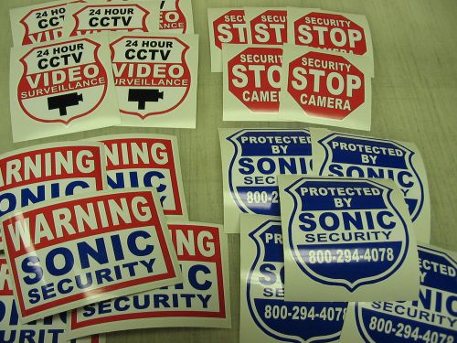 SECURITY CCTV DECAL STICKER WHOLESALE LOT 20 Camera Stop Sign Window Door Alarm