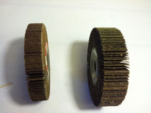 SUPERIOR  FLAP WHEELS, TWO PCS, 1- 6&#034; X 1 1/2&#034; 60 GRIT,1-6&#034; X 1&#034; 120 GRIT A/O.