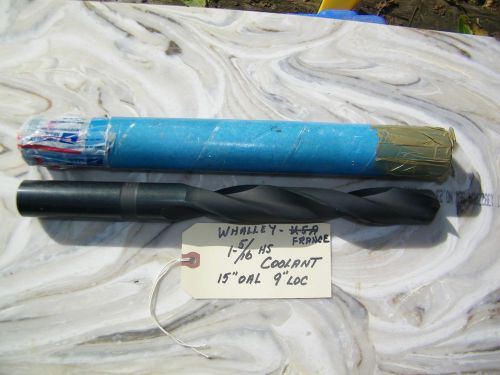 WHALLEY - 1 5/16  STRAIGHT SHANK DRILL BIT - COOLANT -15&#034; OAL, 9 &#034; LOC.