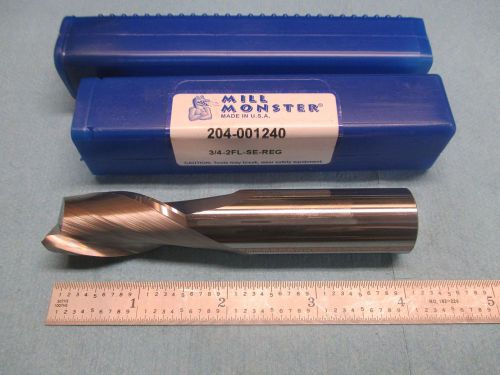 1PC NEW 3/4&#034; DIA USA MADE CARBIDE END MILL 2 FLUTE 1 1/2 L.O.C. MILL MONSTER