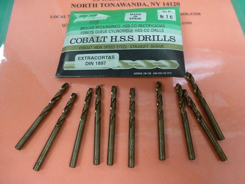 SCREW MACHINE DRILL COBALT #16 {.1770&#034;] DIAM 135 SPLIT POINT 10 PCS NEW $10.00