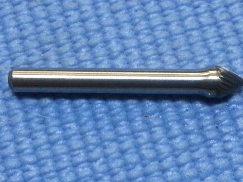 Cone Carbide Burr 5/16 x 3/16 x 1/4 Single Cut 60 D