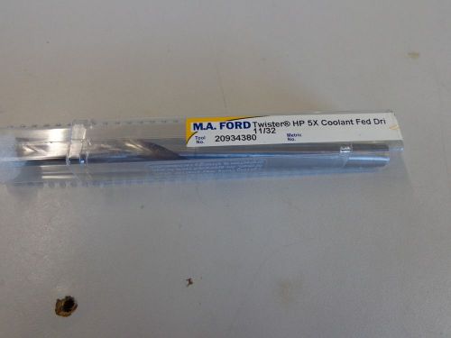 New m.a. ford twister ap 5x coolant fed drill 11/32&#034; #20934380 solid carbide for sale