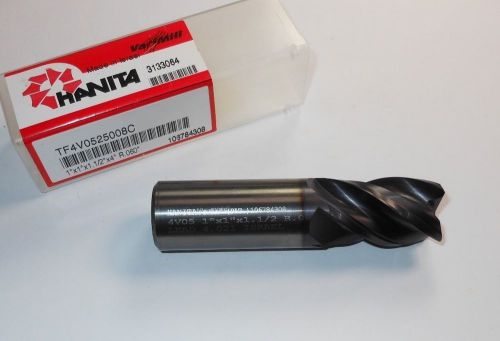 Hanita carbide end mill 1&#034; 4fl tialn 0.06rad 1-1/2&#034; x 4&#034; tf4v0525008c &lt;684&gt; for sale