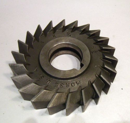 PLAIN MILLING CUTTER 4 OD X 3/4 THICK X 1-1/4 MORSE HIGH SPEED 22 TEETH #8206