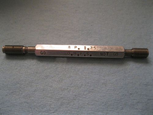 M8 X 1.25 METRIC SET MASTER THREAD PLUG GAGE W/ HANDLE GAUGE GO NO GO MACHINIST