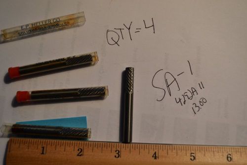 Tungsten Carbide Burr - Cylindrical Shape - 1/4&#034; dia  QTY=4