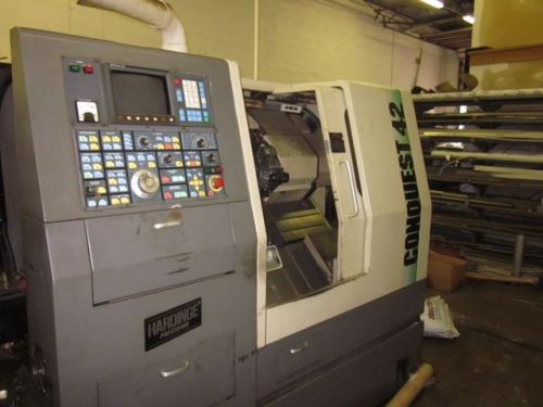 19.5&#034; swg 0.75&#034; cc hardinge conquest 42 cnc lathe, fanuc 0t, live tool, tailstck for sale