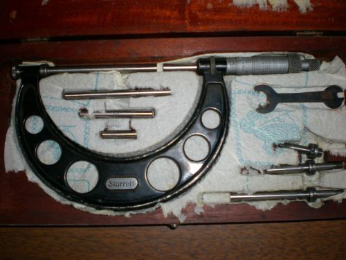 VINTAGE STARRETT MICROMETER CALIPER SET #224 SET AA RANGE 0-4&#034;