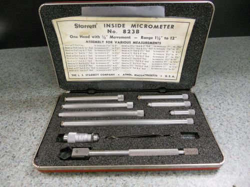 Starrett No. 823 tubular inside micrometer 1 1/2&#034; to 12&#034;