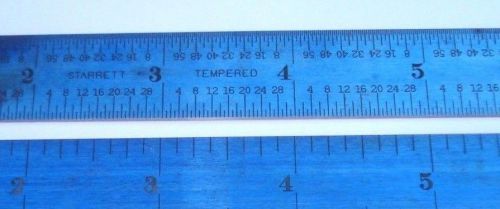 STARRETT C604R-6 SCALE STEEL FINISH 4R GRADUATIONS 6 INCH (BLUE/UNFINISHED)