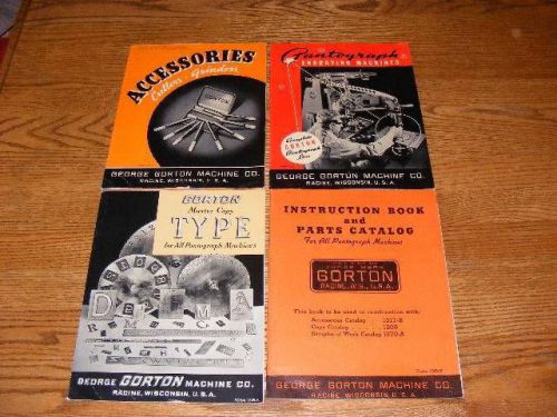1940s Gorton Pantograph Instruction Book and Parts Manual - Machine, Accessories