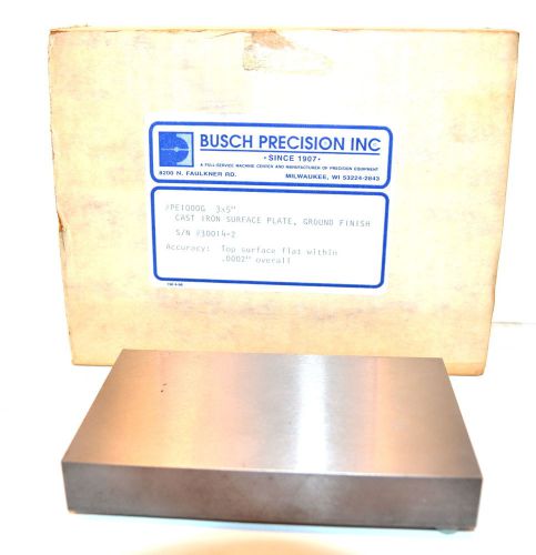 NOS Busch Precision USA Toolmakers 3&#034;X5&#034; CAST IRON SURFACE PLATE #PE100G $370