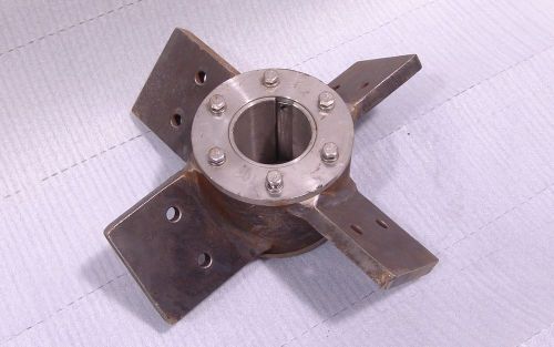 Mixing shaft impeller agitator hub , 3&#034; bore , stainless , (4) 2 bolt legs