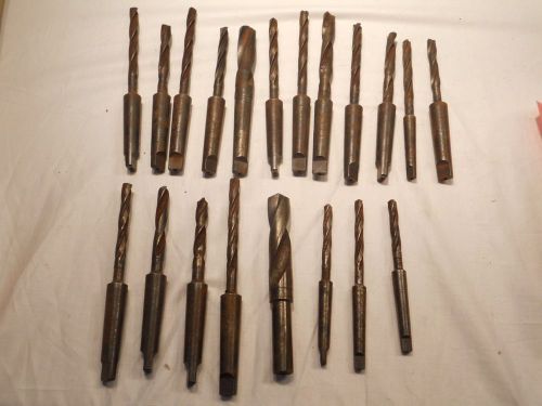 VINTAGE HIGH SPEED DRILL BITS, LOT OF 20, CLE-FORGE, CLEVELAND, VARIOUS SIZES