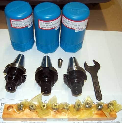 14 pc techniks cat 40 er16-2.76&#034; cnc chucks kit-coolant for sale