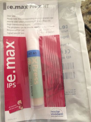 Ivoclar emax press ingots e.max HT A1 .5pk Pressable Ceramic NEW REF# 626320