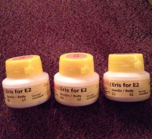 NEW IVOCLAR IPS ERIS FOR E2- Dentine/Body-3) 20g Bottles