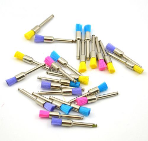 100pcs Dental New Color Nylon latch flat Polishing Polisher Prophy Brushes