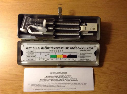 1 New Military Wet Bulb/Globe Temperature Kit - NSN 6665-01-381-3023