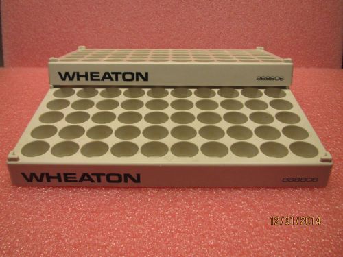 (2) WHEATON 868806 POLYPROPYLENE 50-POSITION 20ML SCINTILLATION VIAL RACK HOLDER