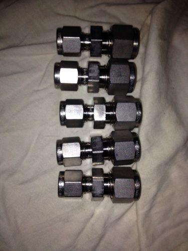 (5) swagelok 3/8&#034; x1/4&#034; tubing coupling