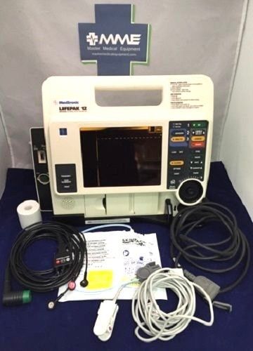 Great Condition Lifepak 12 Biphasic, ECG, Pacing, SpO2, Accessories, Warranty