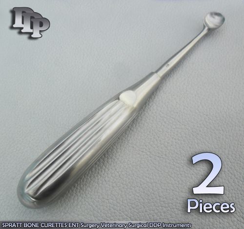 2 Pcs SPRATT BONE CURETTES 6 ENTSurgery Veterinary Surgical DDP Instruments