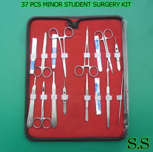 37 PCS MINOR STUDENT SURGERY KIT SURGICAL INSTRUMENTS FORCEPS