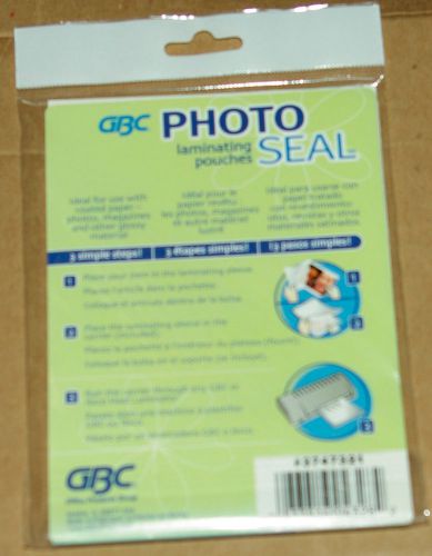 GBC PHOTO SEAL LAMINATING POUCHES