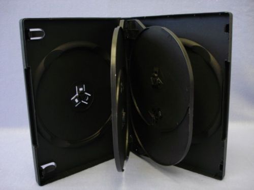 80 BLACK MULTI-6 27MM DVD CASES W/BOOKLET CLIP, PSD90C