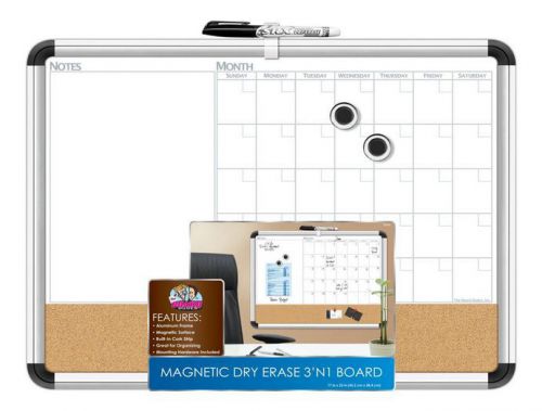 Dry erase cork calendar board 17 x 23 home office dorm student teen organizer for sale