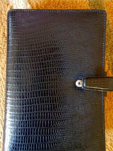 FILOFAX BLACK PERSONAL TOPAZ ORGANIZER-ITALIAN LEATHER-NIB