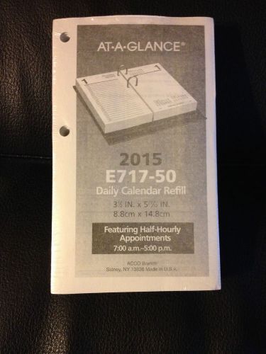 AT-A-GLANCE E717-50 DAILY CALENDAR REFILL 2015  3 1/2&#034; X 5 27/32&#034;