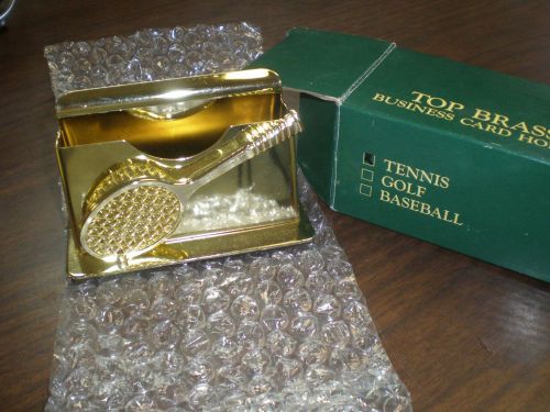 Applaues Top Brass Business Card Holder Tennis Racquet  New in Box