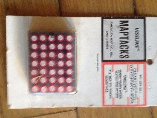 Vintage Visiline Maptacks Map Tack Red White Circle 35 ct Map Pin AMERICAN MAP