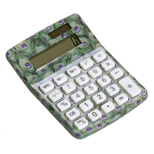 Womens Acrylic Peacock Safari Animal Print Math Class Office Work Calculator