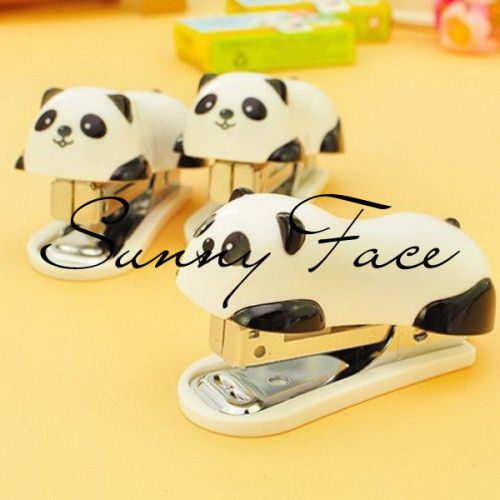 Hot Sale Panda  Mini Stapler Staples Set Paper Document Bookbinding Machine