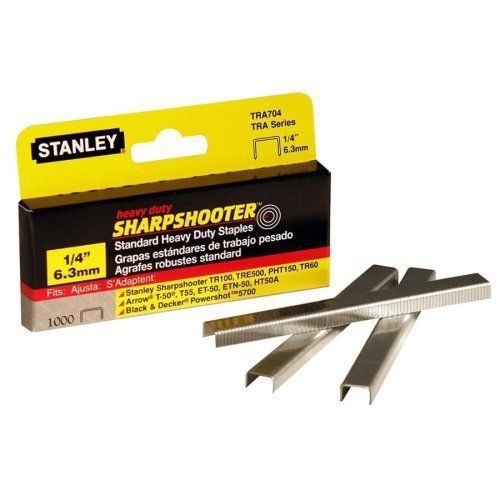 Stanley Sharp Shooter Heavy Duty 1/4&#034;  Staples 1000pk - BOSTRA704T Free Shipping