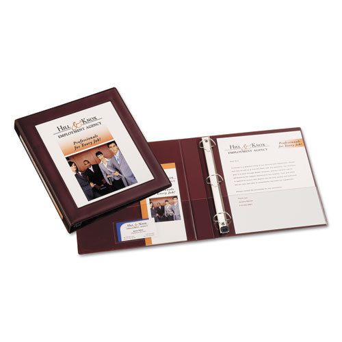 Framed view binder with one touch ezd rings, 1&#034; capacity, maroon for sale