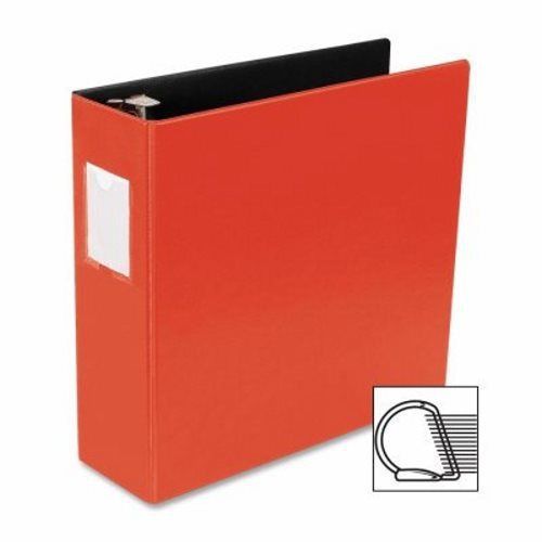 Business Source D-Ring Binder w/Label Holder, Hvy-Dty, 3&#034;, Red (BSN33116)