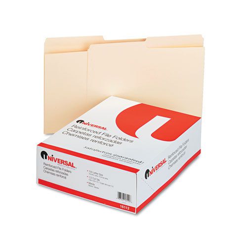 File Folders, 1/2 Cut, Two-Ply Top Tab, Letter, Manila, 100/Box