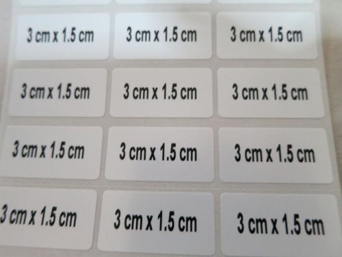 144 glossy white personalized 3 x 1.5 cm waterproof name stickers customize labe for sale