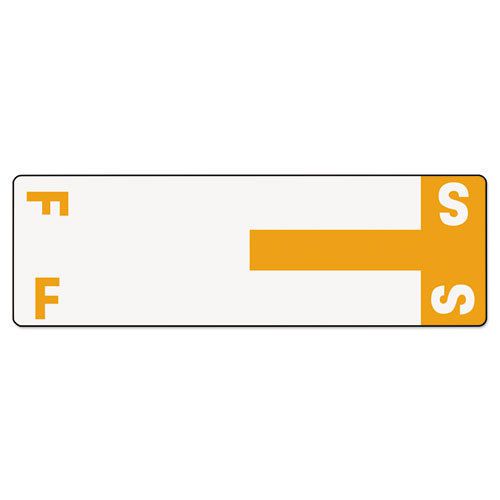 Alpha-Z Color-Coded First Letter Name Labels, F &amp; S, Orange, 100/Pack