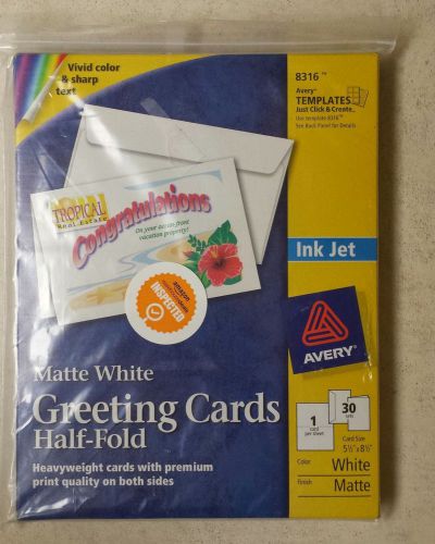 Avery Half-Fold Greeting Cards for Inkjet Printers, 5.5 x 8.5 Inches, White, Box