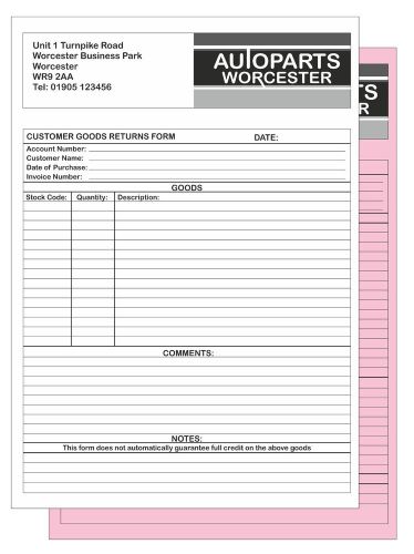 2 PART PERSONALISED  NCR PADS / SETS /  FOR INVOICES / DELIVERY NOTES ETC