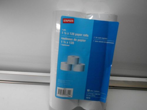 Staples 1-ply 1 1/2 x 128 Paper Rolls 10 Rolls For Cash Register