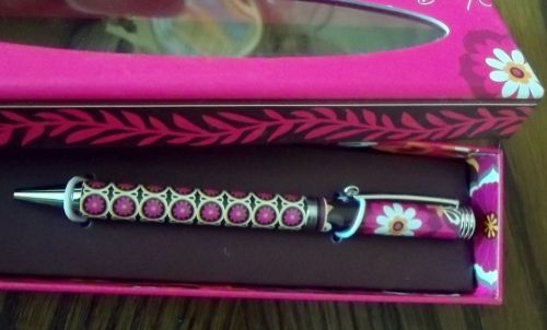 New Vera Bradley Ball Point Ink Pen In Box Carnaby~ Black ink